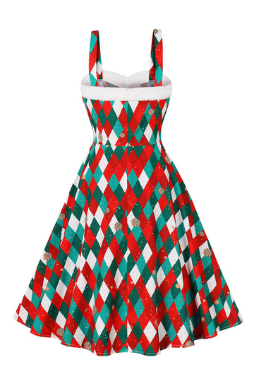 Vestido rojo de navidad con tirantes finos de una línea